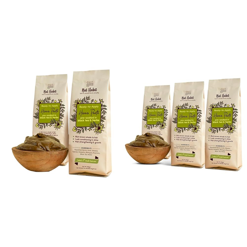 Nat Habit - Fresh Ready To Apply Henna Paste (Pack of 2 x 220g) and Nat Habit - Fresh Ready To Apply Henna Paste (Pack of 3 x 220g)-picture-30