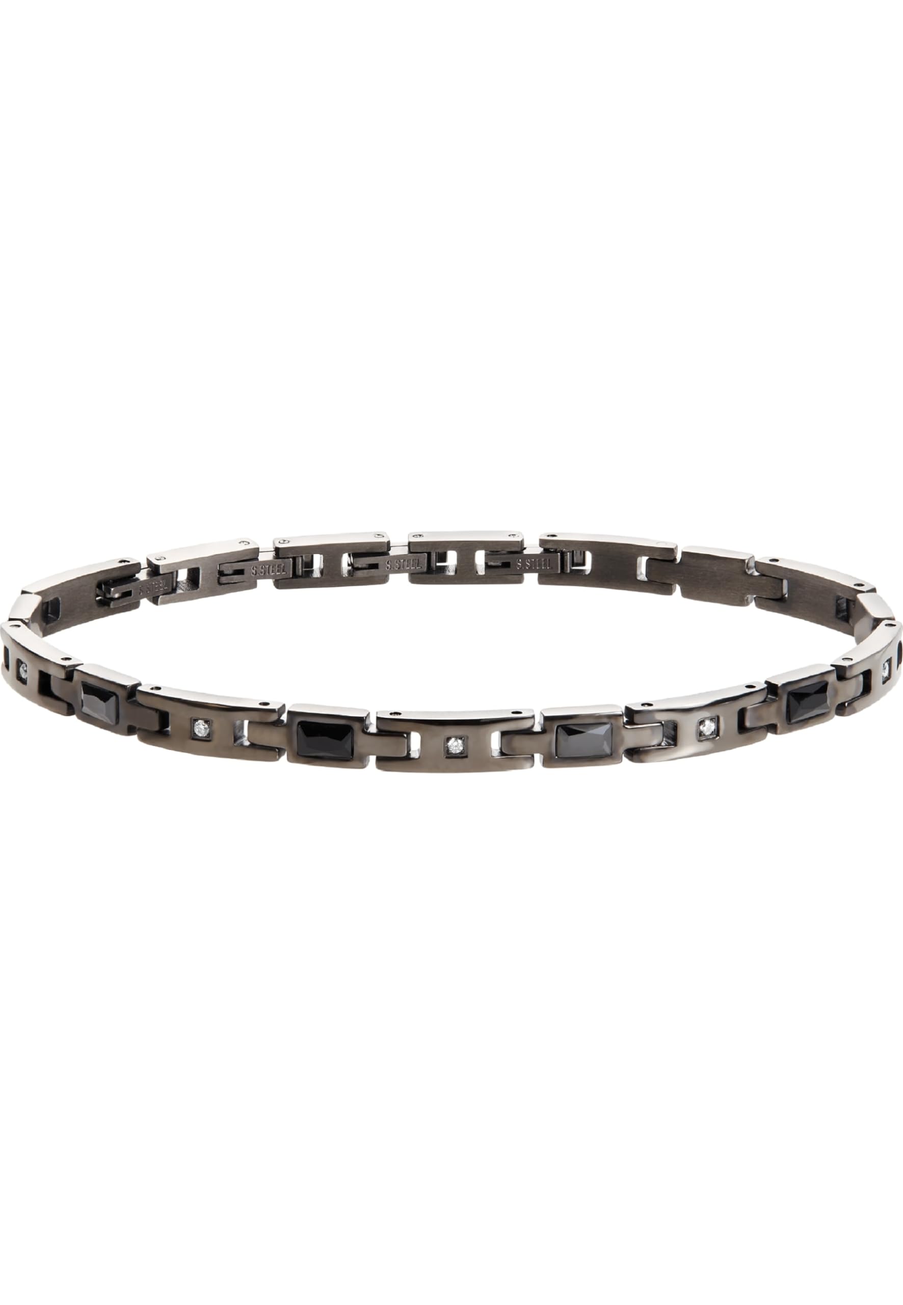 Breil TJ3273 Men's Bracelet Ceramic Brick IP Gun Steel with Folding Clasp and Zirconia Stones Length 22 cm, Mittelgroße, Metal, No Gemstone