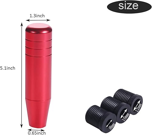 Miniatura 9 de Perilla de Cambio, cabezal de pomos de auto Gear Shifter, Accesorios de aleación de aluminio de operación automática., Plateado