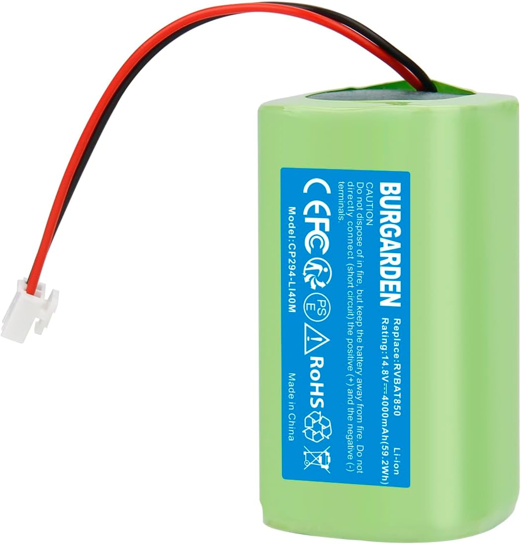 14.8V 4000mAh Li-ion RVBAT850 Battery Compatible with Shark Ion Robot R75, RV761, RV850C, RV1000S, RV1100VL, RV101AE, UR1000SR, RV700_N, RV720_N