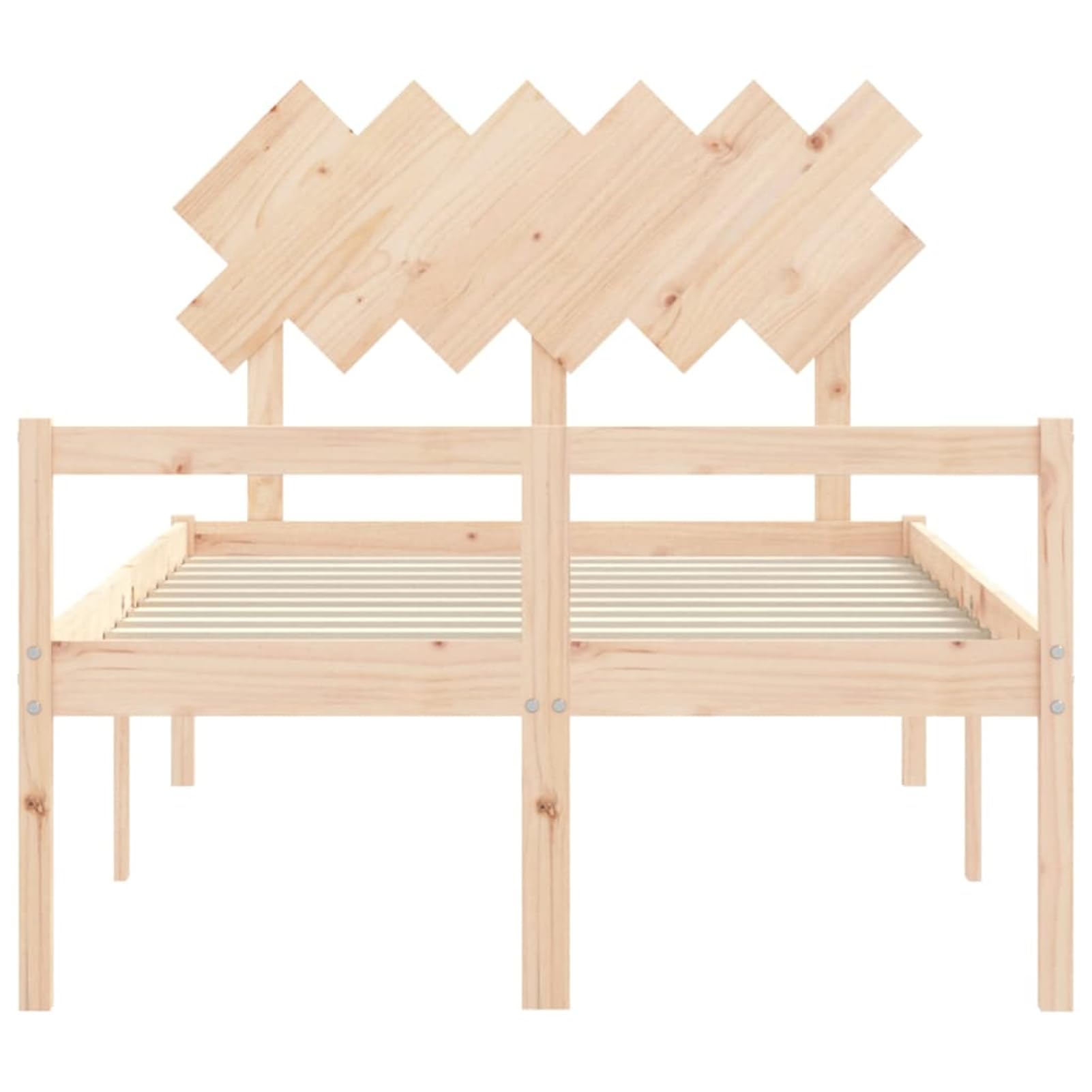 Homgoday Massives Kiefernholzbett 120x200cm mit Stauraum, Seniorengerecht, 45cm Bodenhöhe - Holzbett Model3195541
