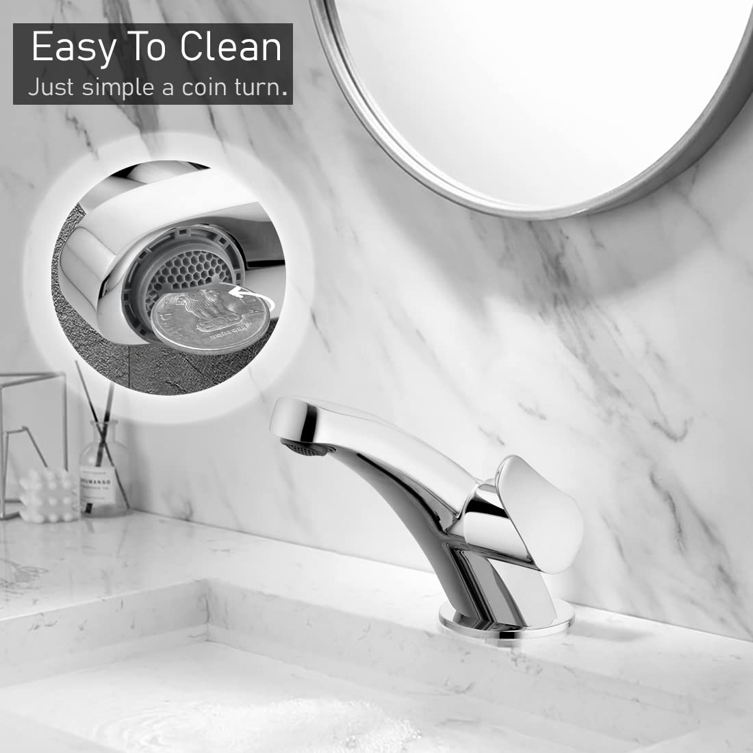 Brass Swan Neck Faucet - Chrome Finish -3
