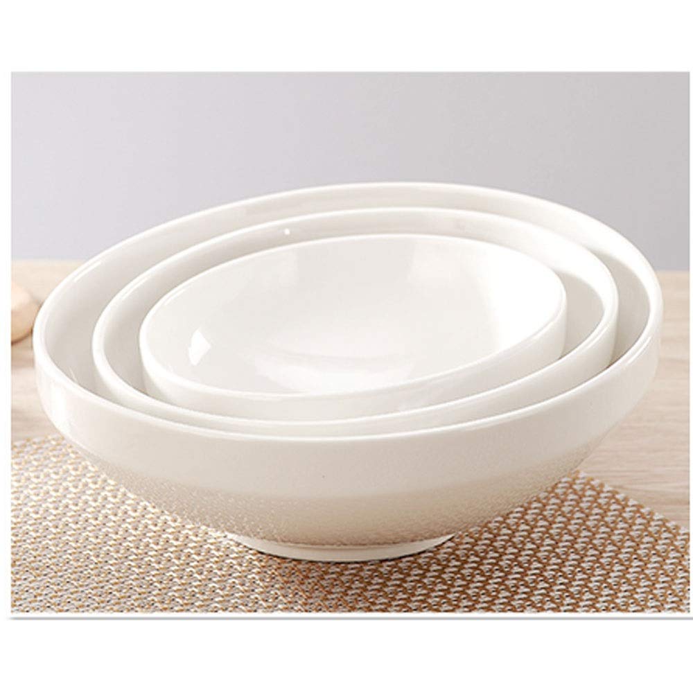 Biała duża miska do ramenu, salaterka Hotelowa zastawa stołowa, ceramiczne miski kuchenne(2) (2)