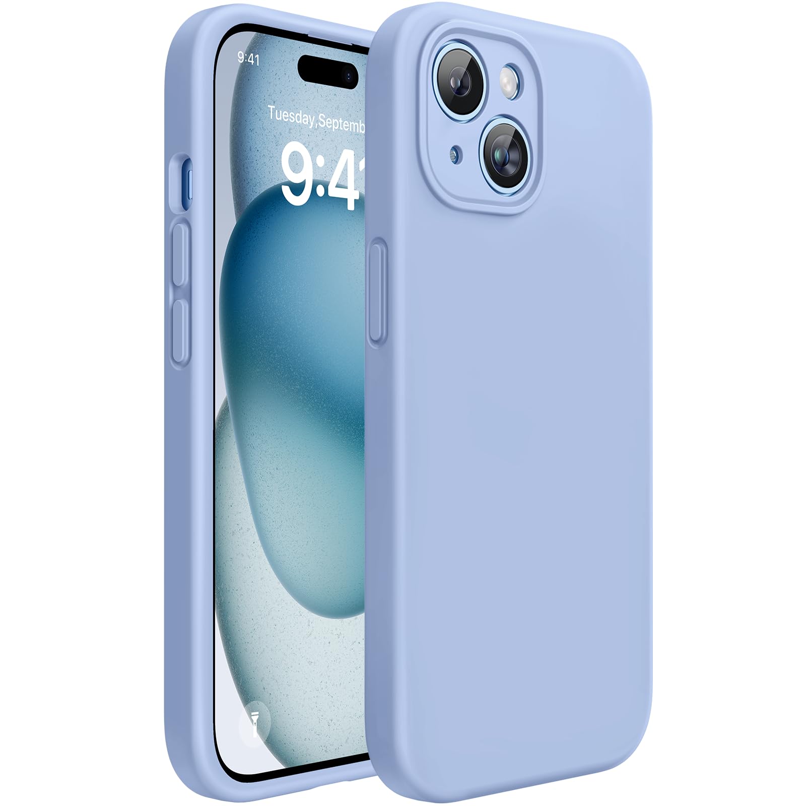 Miracase Compatible with iPhone 15 Plus Case, [Soft Anti-Scratch Microfiber Lining], Liquid Silicone Case Gel Rubber Shockproof Drop Protection Phone Case for iPhone 15 Plus, Clove Purple