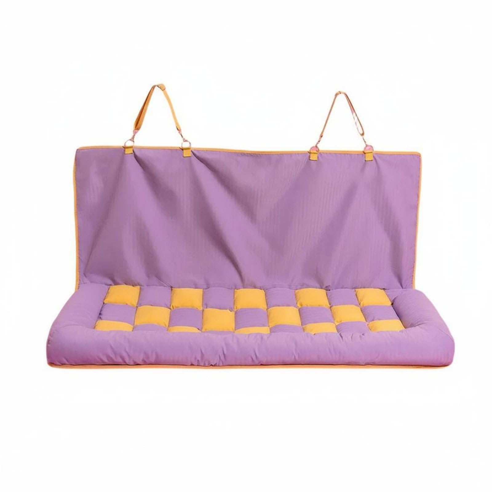 Hamaca Asiento Trasero Mascotas Fácil Limpieza Cama Coche Mascotas Resistente Al Desgaste Alfombra Viaje Perros para Salidas Largas, Púrpura, Asiento Trasero De Coche 124CM