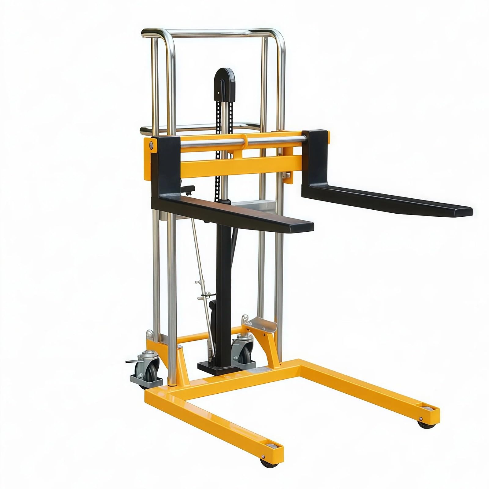 Pallet Jack Foot Pedal Lift Hydraulic Stacker 300kg 80cm Fork for Workshop Storage
