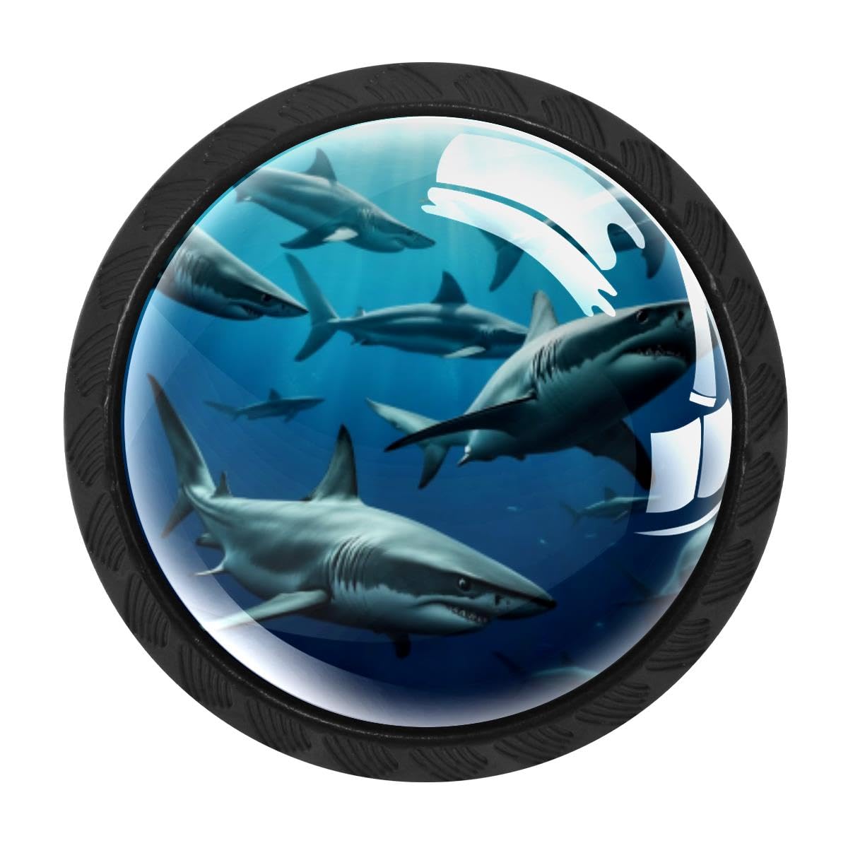 HEOEH 4 PCS Kitchen Cabinet Knobs, Shark Drawer Knobs Dresser Handles