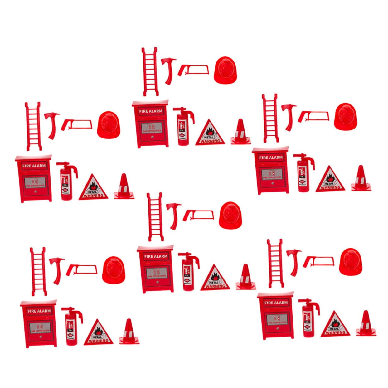 VICASKY Educational Mini Firefighting Tool Set Fire Extinguisher Playset Mini Fire Tool Model Handicraft Intellectual Toys Miniature Scene Accessories for Teaching