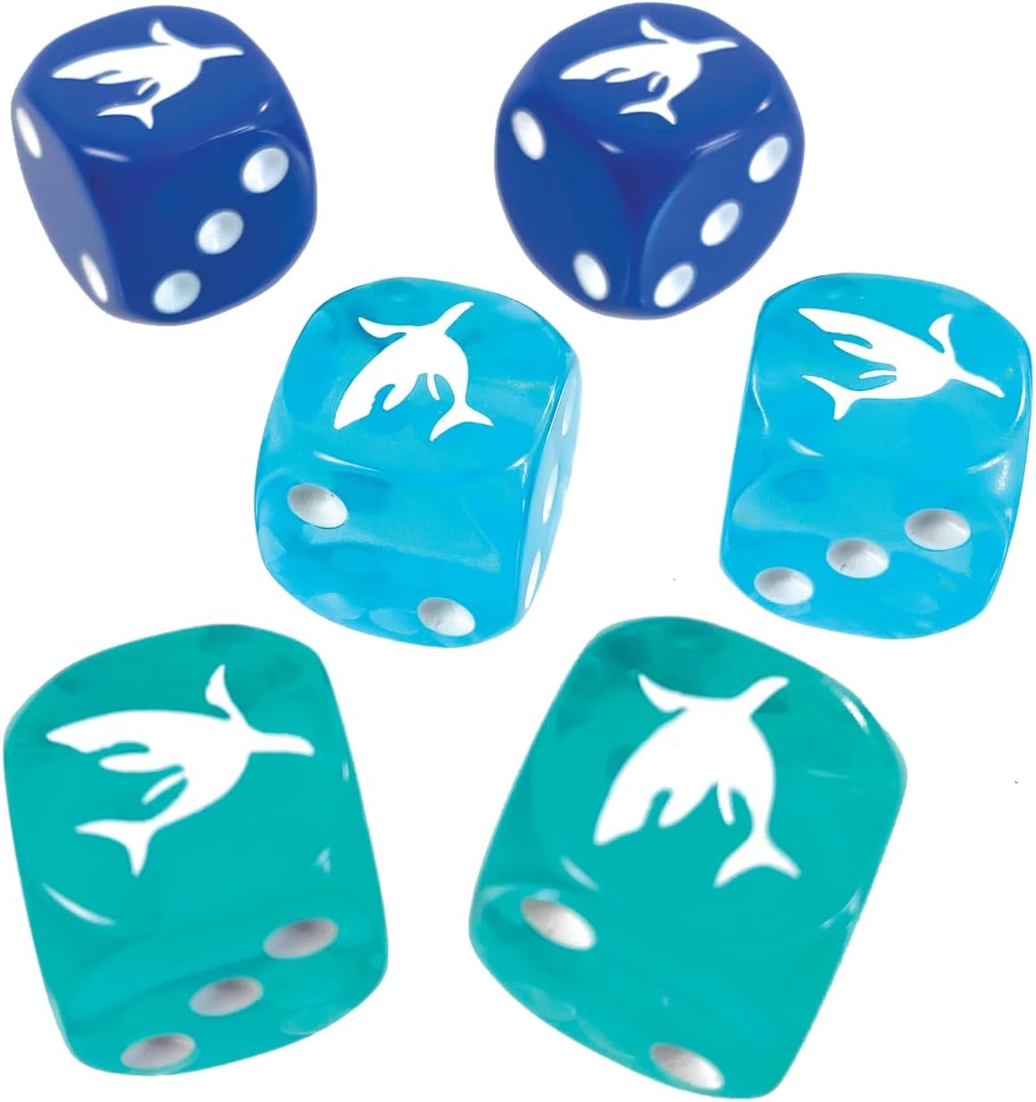 Shark D6 - Juego de dados  6 piezas  Seis caras de 0630in  Dados translúcidos  Juegos de rol de mesa  RPG  de Steve Jackson Games