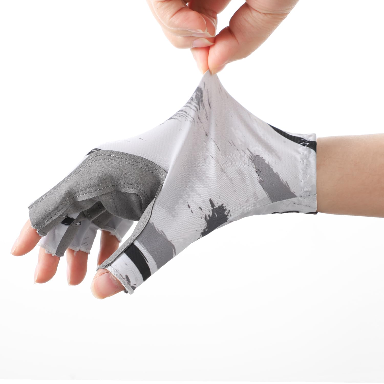 ITODA Outdoor Fishing Gloves Fingerless Sun Gloves Anti-Slip Fishing Glove for Sun Protection Hiking Kayaking Paddling Cycling