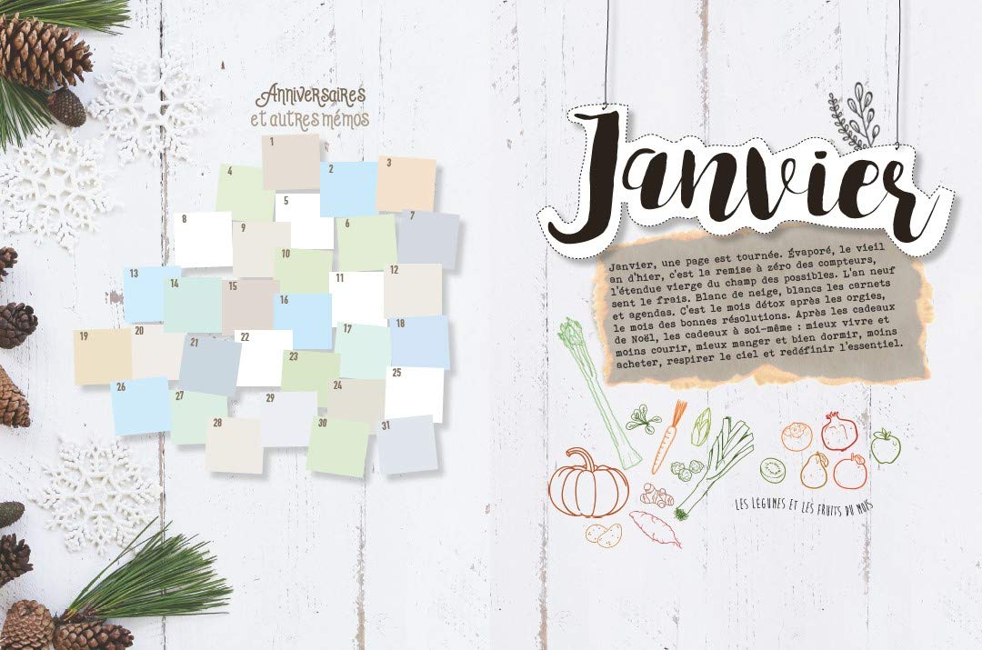 Agenda perpétuel journalier, bullet journal et almanach tout faire soi-même - 480 pages, 19 x 25 cm - 365 projets pour une année eco-friendly - Cuisine, bien-être, déco, cosmétiques, couture, mobilier