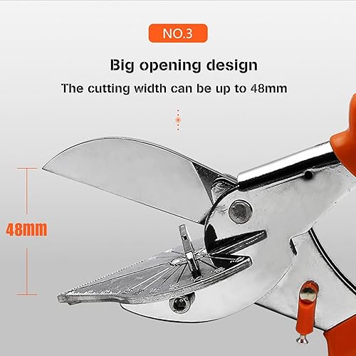 Miniatura 3 de CarClothes Tijeras de inglete profesionales de múltiples ángulos (naranja), con una cuchilla de repuesto, herramientas de electricista, corte de