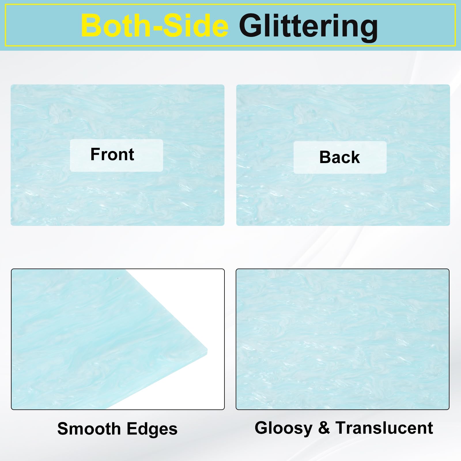 Glitter Pearl Acrylic Sheets - DIY Crafting & Laser Cutting -3