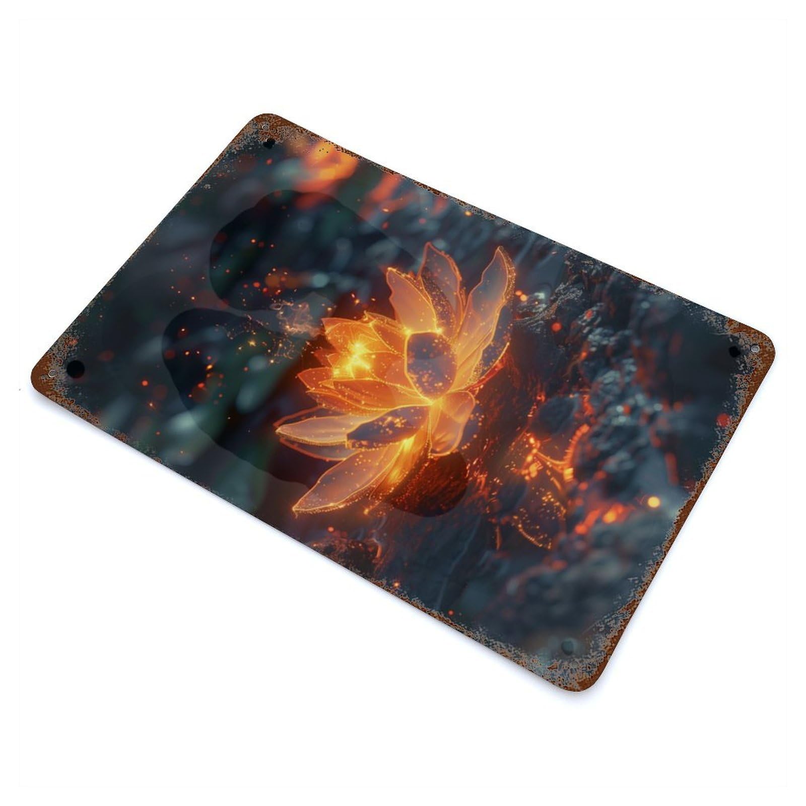 Cosmic Bloom Lotus Vintage Metal Tin Sign 11.8"x7.9", Ideal for Cafe, Home Bar And Lounge Decor