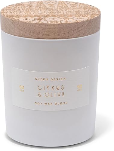 Miniatura 8 de Skeem Print Block - Vela perfumada de grosella negra, mezcla de bayas maduras, mandarina y pomelo, cera de soja, aceites totalmente naturales, vela