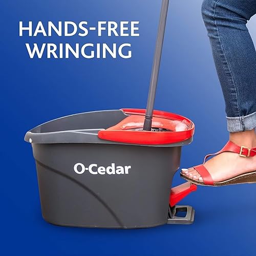 Miniatura 8 de Microfiber Spin Mop &amp; Bucket Compatible with O-Cedar EasyWring Floor Cleaning System + 4 Extra Refills, Red