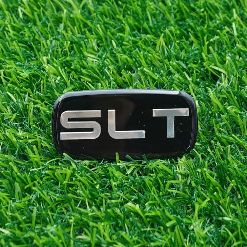 Image of Side Pillar Roof Cab Emblem Badge Nameplates Sticker Replacement for 2002-2007 inchSLT 2Pc (Black Chrome)