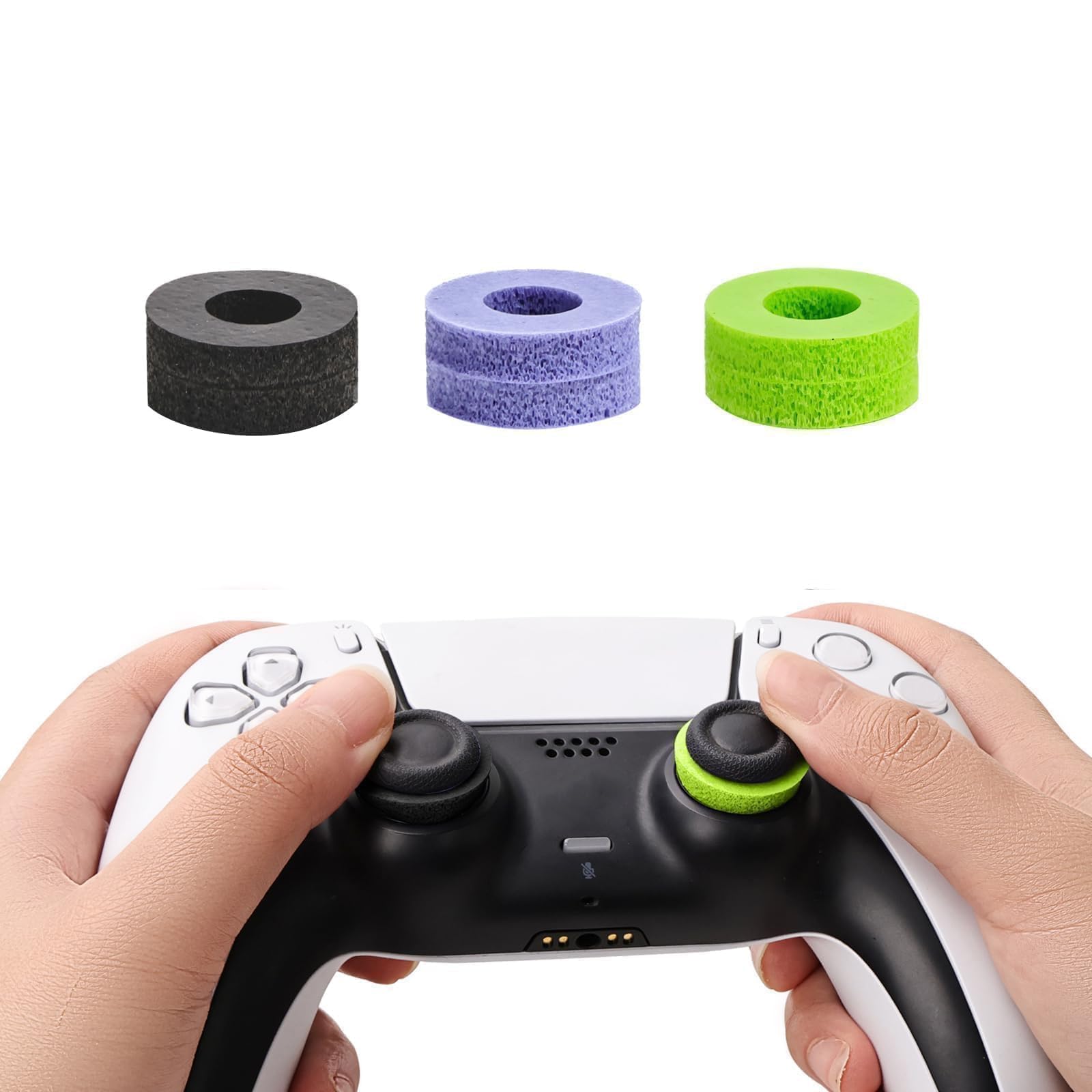 YOKRWO 6 Auxiliary Precision Rings kits for PS5 Accessories Gaming Accessories for PS4 for PS5 for Xbox Black