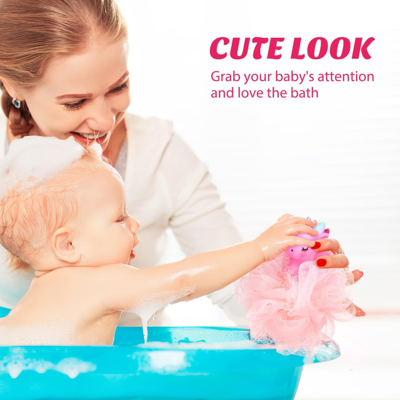 2pcs Kids Bath Loofah: Body Sponge - Unicorn Shower Pouf for Deep Cleaning Body Scrubber Exfoliator Wash Back Scrubber - Image 9