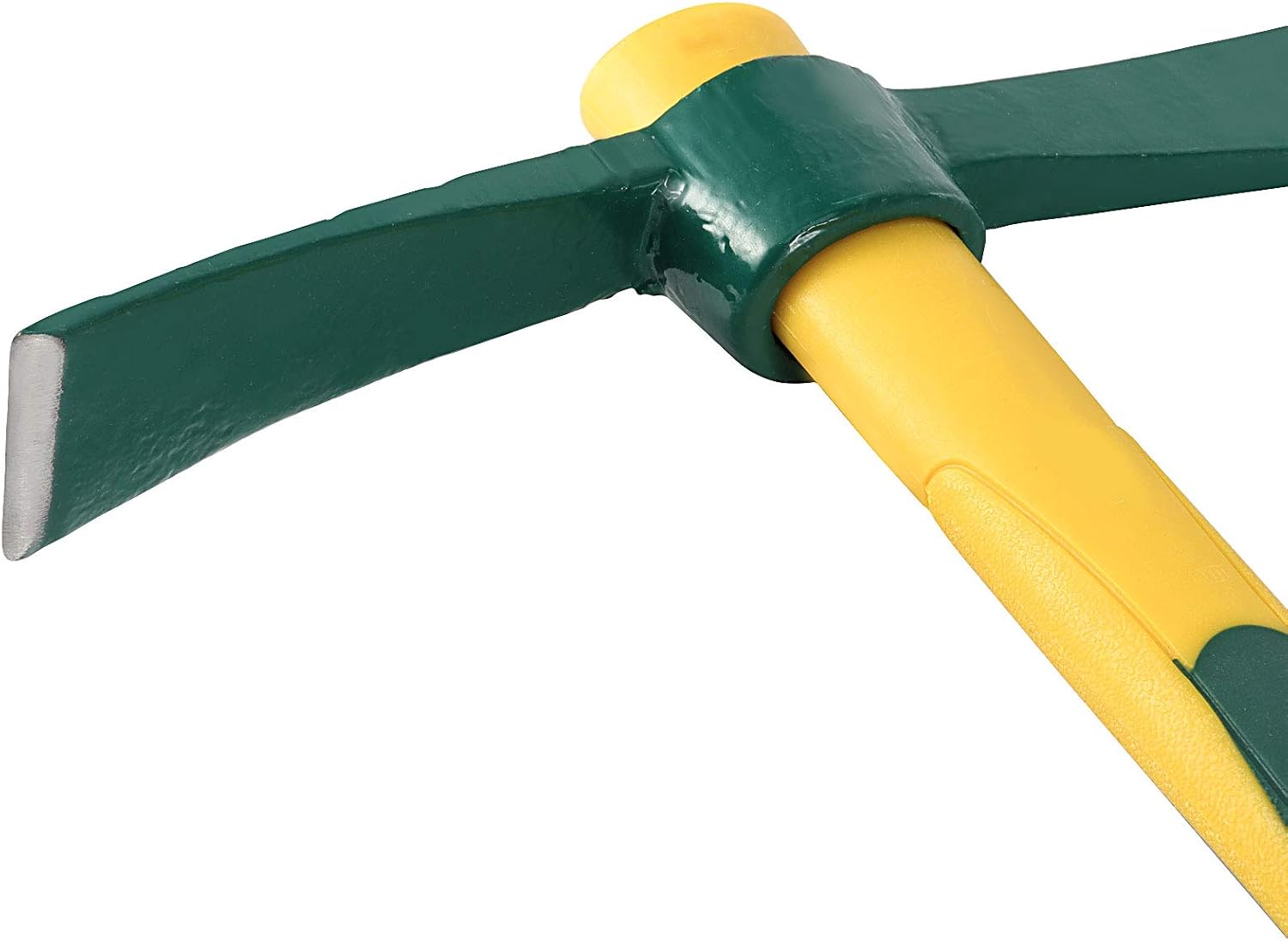 ZOENHOU 2 PCS 15 Inch Solid Pick Mattock, Forged Garden Pick Axe, Weeding Mattock Adze Hoe with Heavy-Duty Rubber Handle for Weeding Cultivating Camping image 3