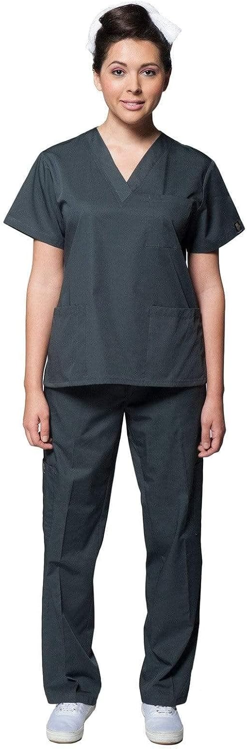 Dress A Med Women's Classic 8 Pocket Uniform Scrubs Set - Top & Pants - Image 3