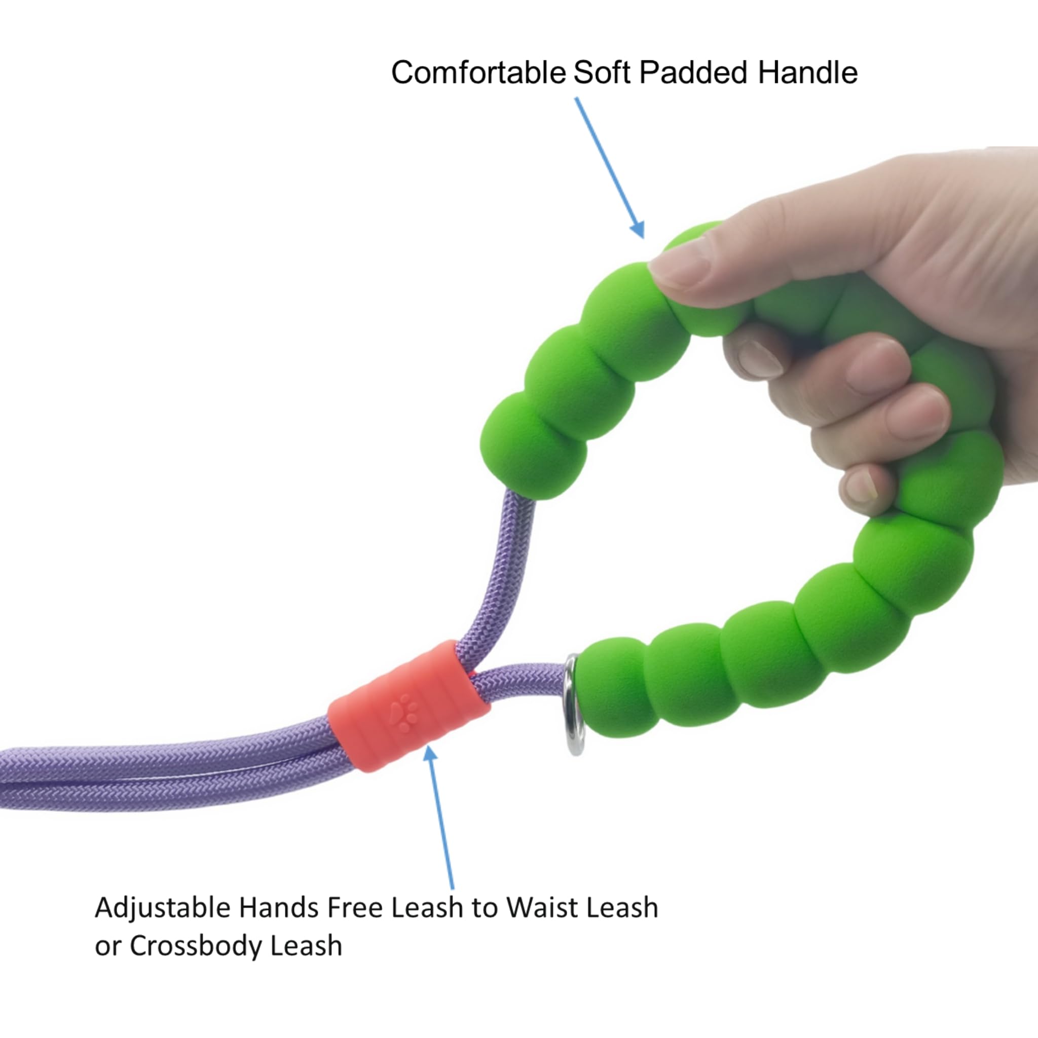 Correa de perro manos libres, cintura elástica ajustable y correa cruzada con mango cómodo, cuerda de nailon resistente para perros pequeños a grandes, bloqueo de seguridad para correr, senderismo,