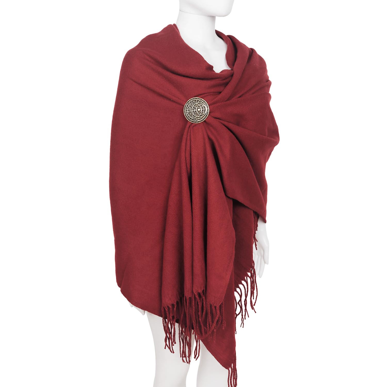 keland Donna Pashmina Scialle Stola in Cachemire Sciarpa Oversize con Spilla