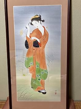 Amazon.co.jp: 真作保証堀江豊生 浮水 真筆 直筆サイン 日本画