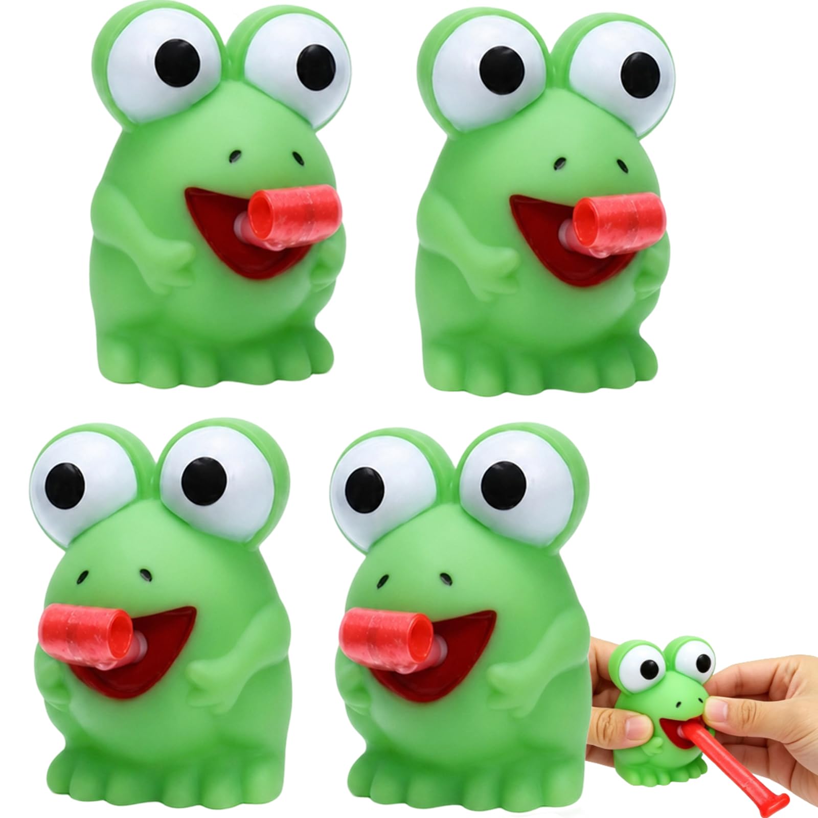 4 Pcs Frog Toy, Plastic Frogs for Office Desk Use, Activities and Hand Exercise, 4 Plastic Frogs, Frog Toy Set for Adults