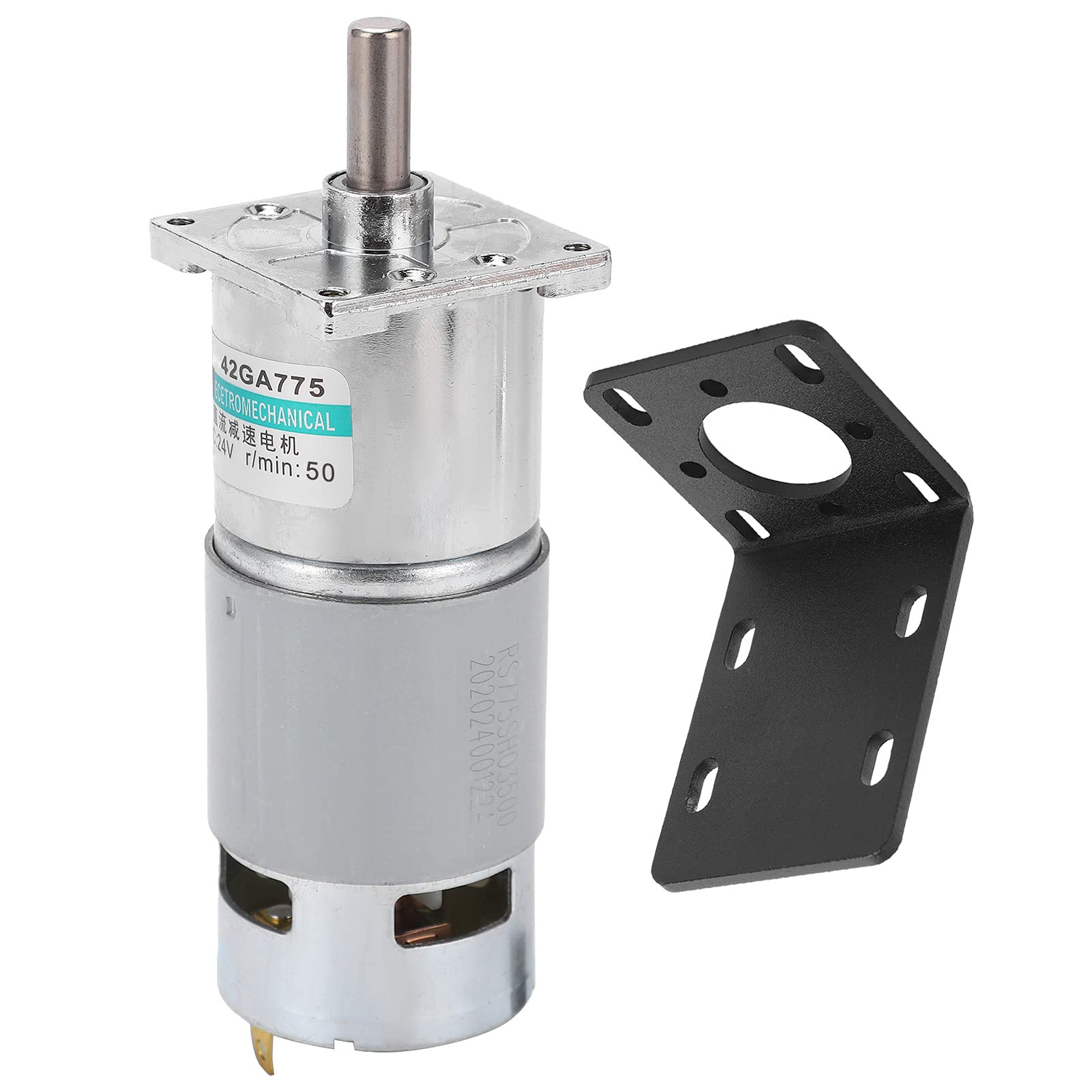 Cocoarm DC-Getriebemotor, Kupfer-Geschwindigkeitsreduzierungsmotor, 24 V, 50 U/min Im Uhrzeigersinn, CCW-Geschwindigkeit, Alle Metallgetriebe, Hohe Geräuscharmut, für Intelligente Türschlösser, (50