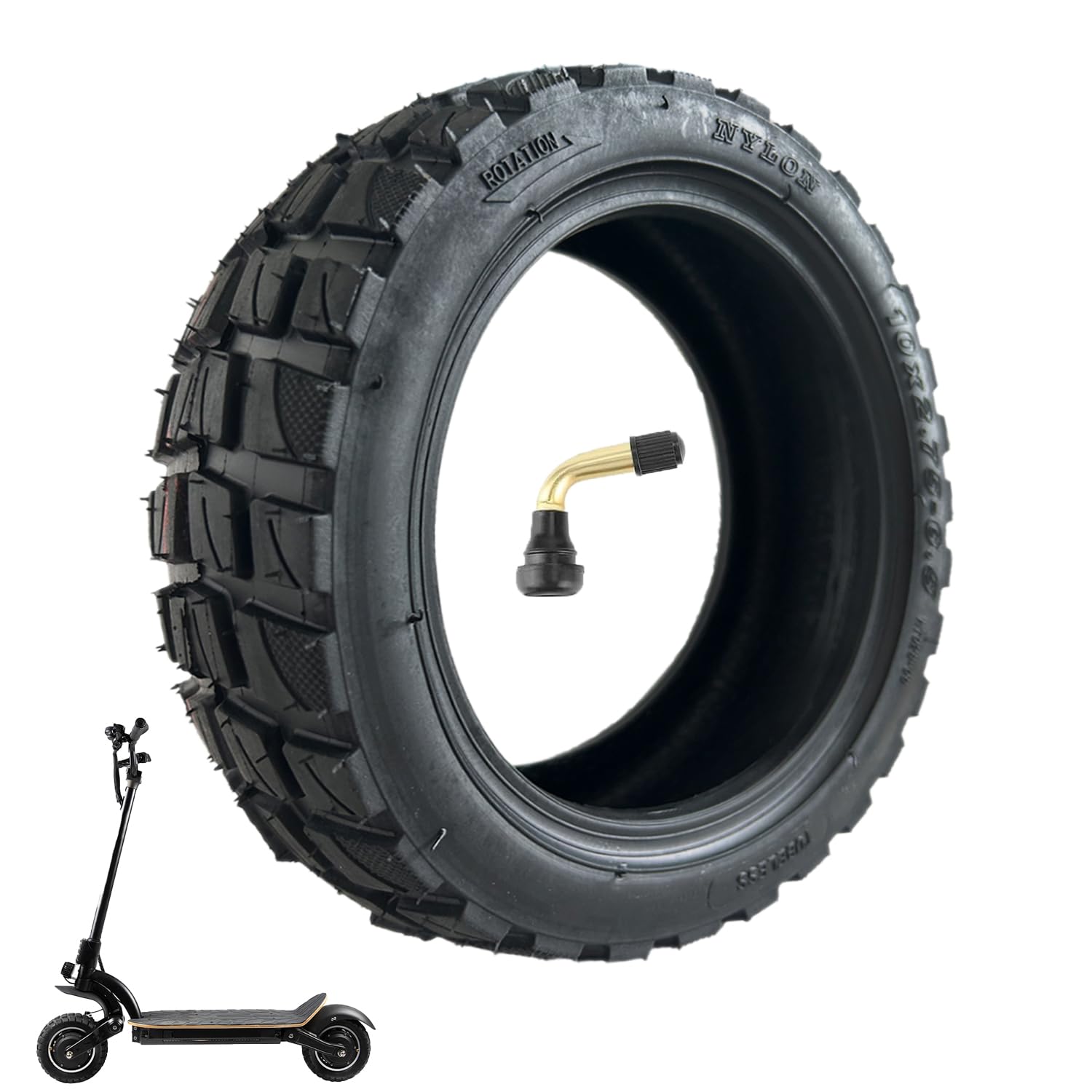 10x2.75-6.5 Off-Road Vacuum Tire, 10 Inch Electric Scooter Replacement tire, Compatible With Speedway 5 Dualtron 3 Hover-1 Alpha gotrax G4 Electric Scooter (Vacuum Tire x 1)