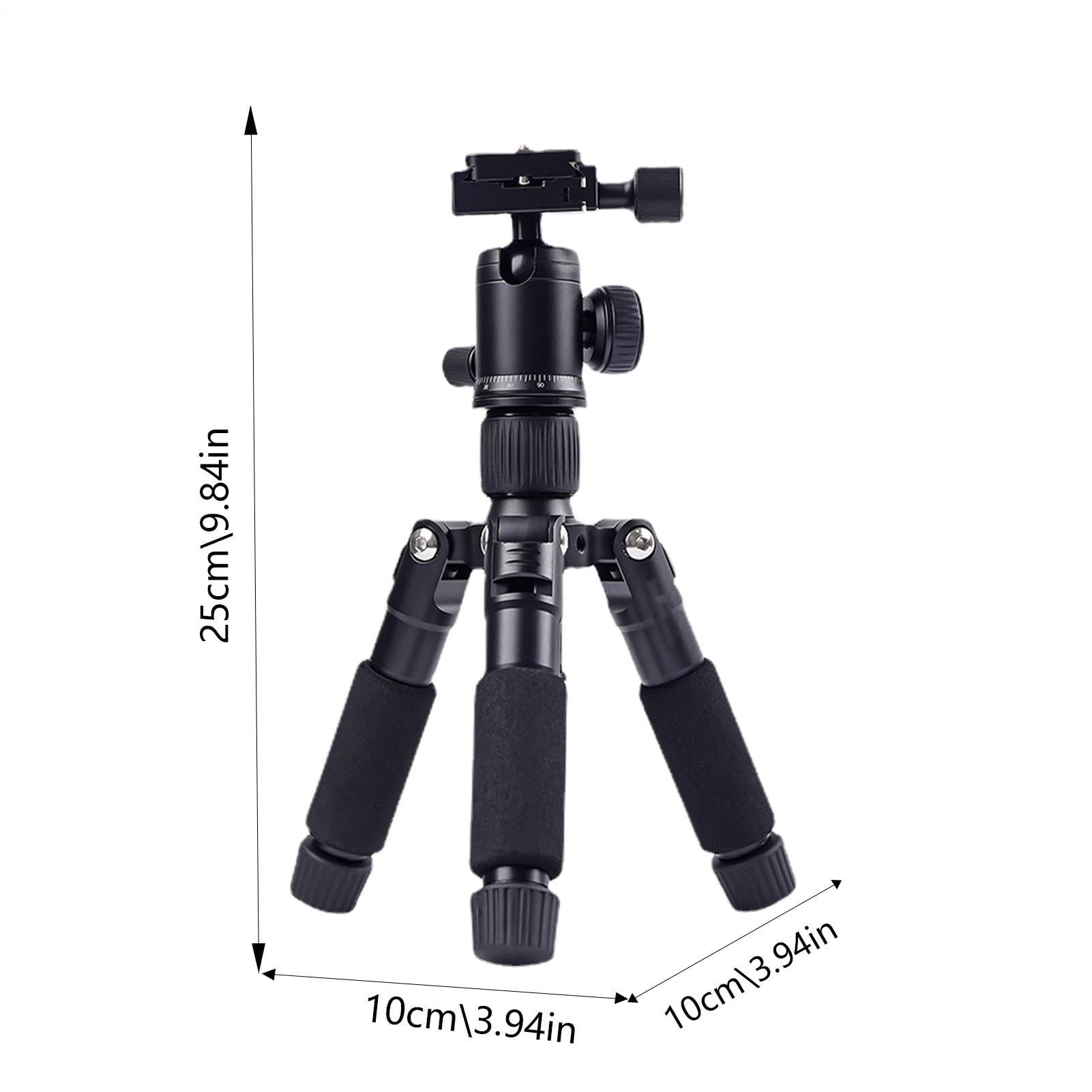 Treppiede da tavolo portatile – compatta in alluminio leggero | supporto regolabile per mini telefono, supporto stabile per fotocamera SLR per selfie e video Vlog, treppiede da tavolo per