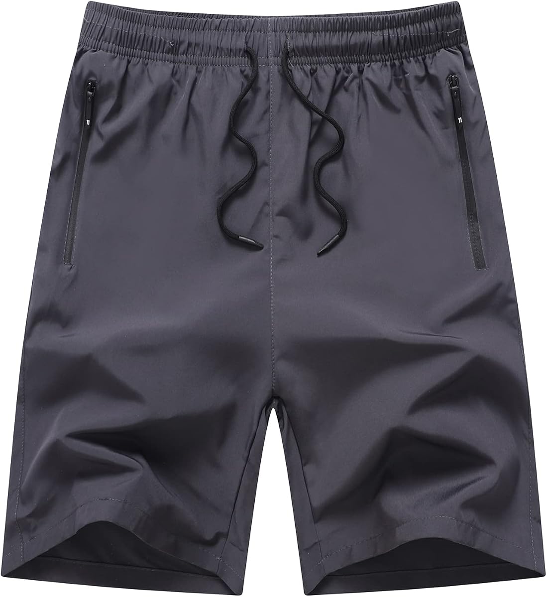 Pantalones cortos para correr para niños, pantalones cortos deportivos ligeros de secado rápido con bolsillos con cremallera para entrenamiento, gimnasio, entrenamiento al aire libre