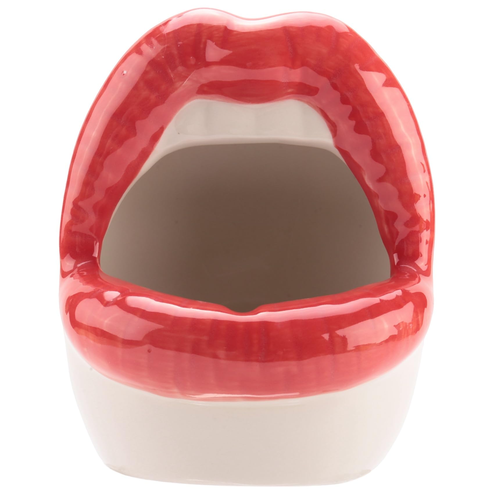 Asuinxurr Cactus Pot,Ceramic Small Flower Plants Containers Sexy Big Lips Planter for Home Office, Red