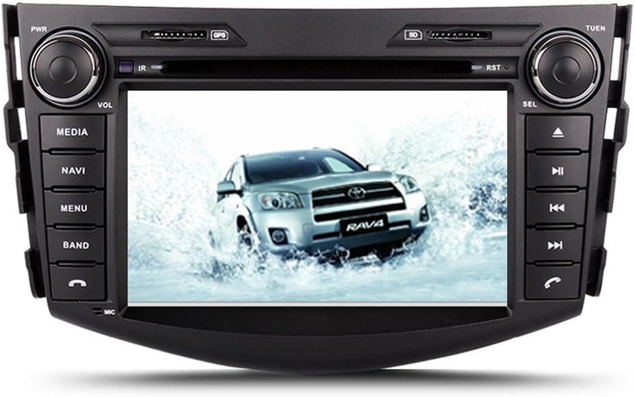7 Inch Touch Screen Car GPS Navigation for Toyota RAV4 2006-2012 Stereo DVD Player Video Radio Audio Bluetooth Steering Wheel Control AUX in+Free Rear View Camera+Free GPS Map of USA