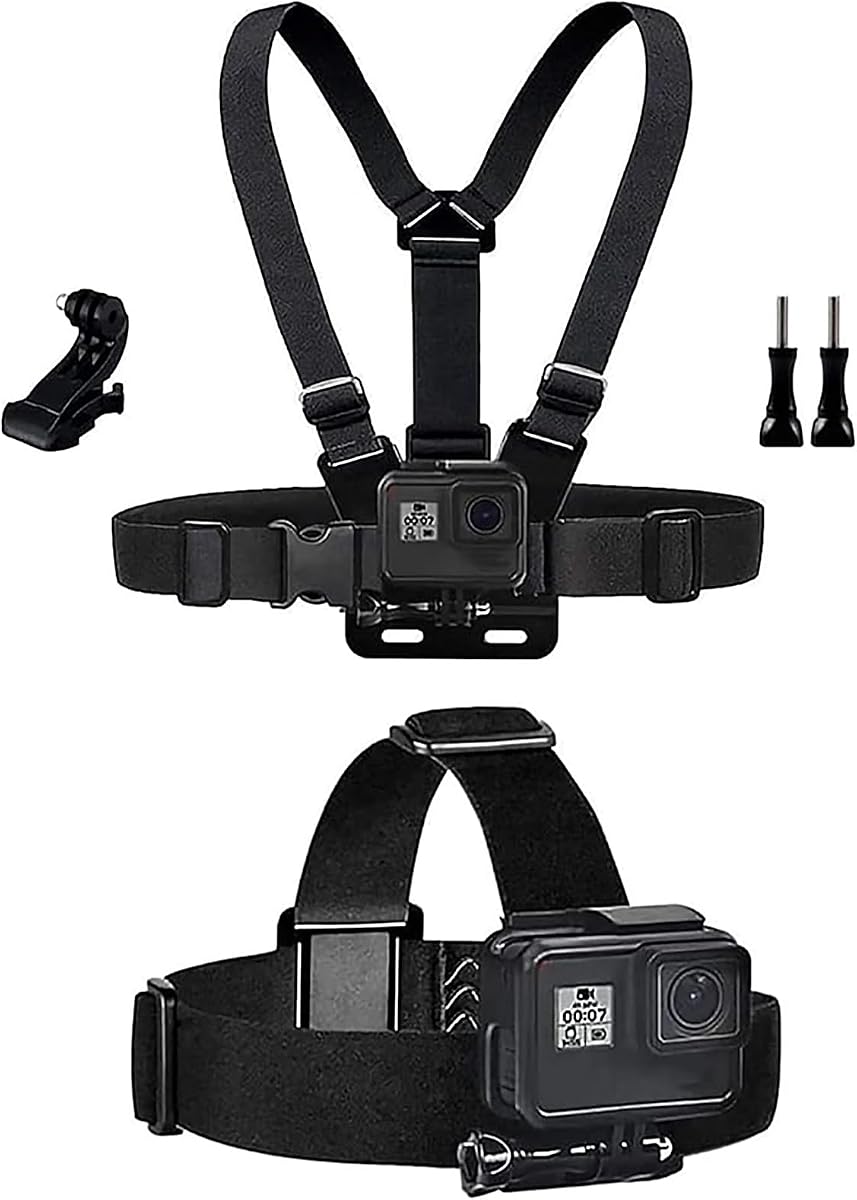 TEKCAM Elastic Chest and Head Harness for GoPro AKASO DJI Osmo