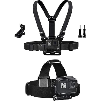 TEKCAM Head Strap Chest Harness Mount Accessories Kit for AKASO EK7000 GoPro Hero 6/5/4 YI 4K Action Camera APEMAN Crosstour Waterproof Camera