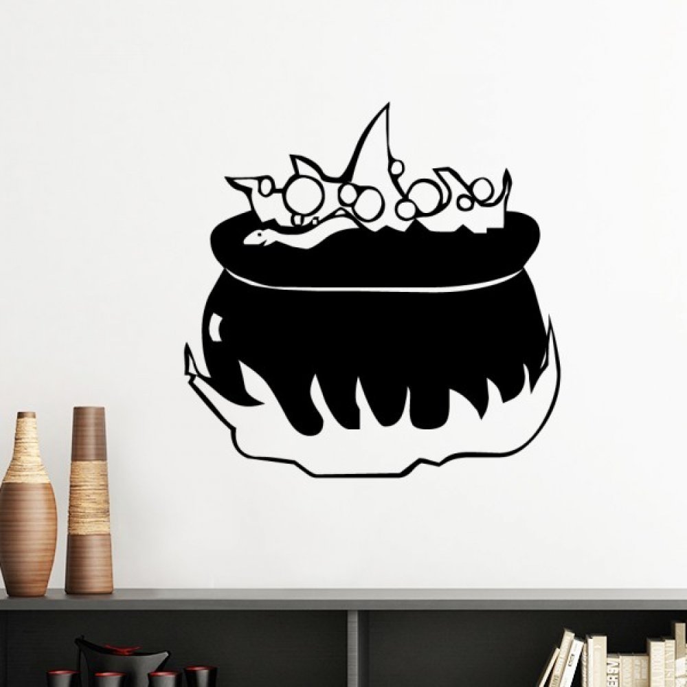 Déco Halloween sticker bleu silhouette de peur amovible pour mur de chambre