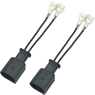 NEOGET Car Horn Connector Adapter Wiring Harness, Compatible with Audi/Volkswagen, 2 Pack Pigtail Converter for Universal to OEM Horn Replacement (Audi/VW)