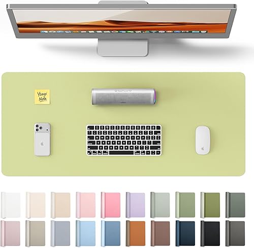 Miniatura 125 de YSAGi Protector de escritorio de piel, alfombrilla de oficina, alfombrilla grande para ratón, alfombrilla antideslizante de piel sintética, Azul