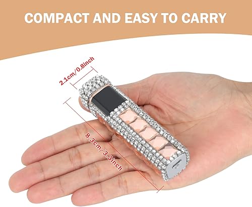 Miniatura 7 de Encendedor eléctrico con purpurina recargable por USB, encendedor de cigarrillos con diamantes de imitación, perfecto para niñas y mujeres, dorado