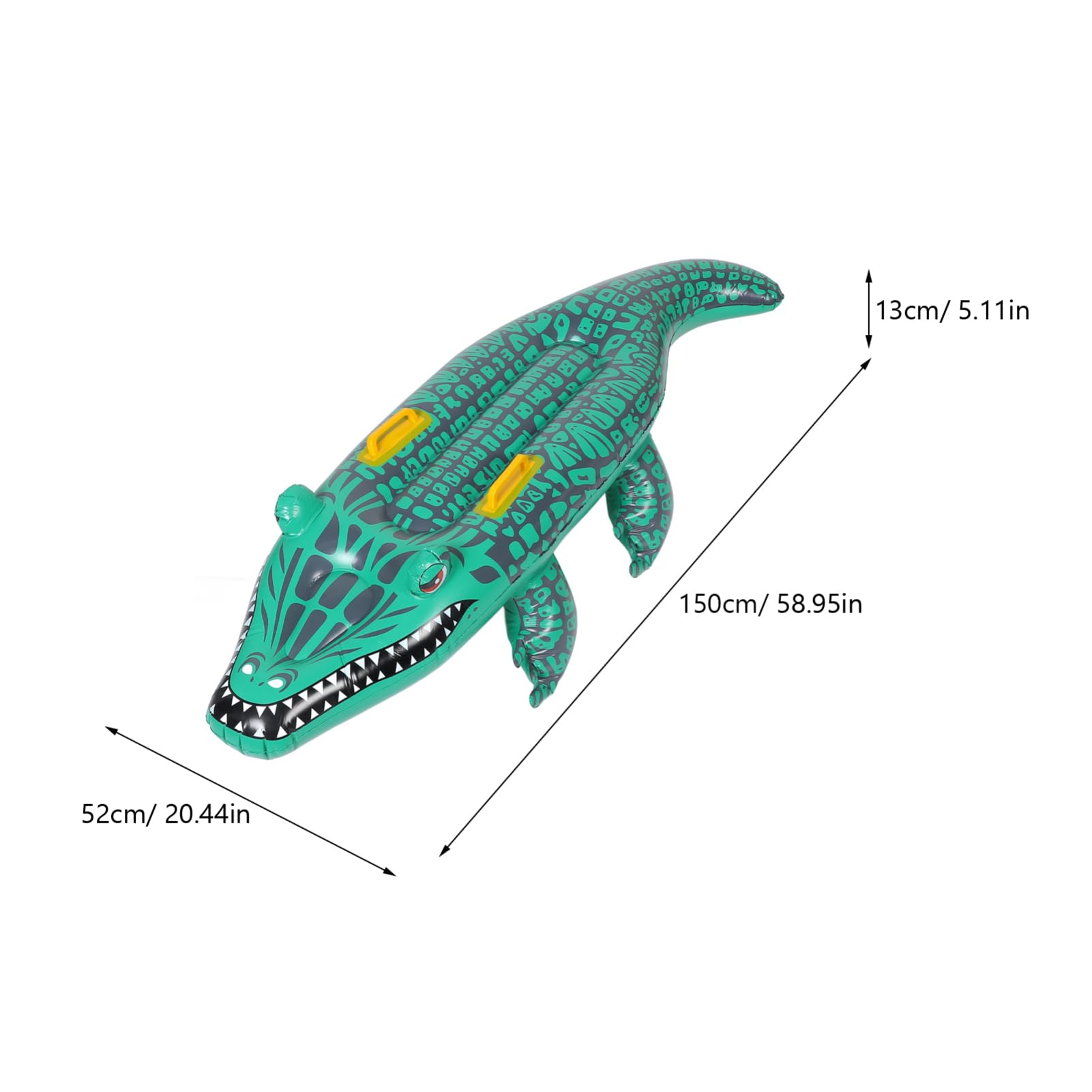 Abaodam Aufblasbares Bodyboard für Pool Grünes PVC Alligator Schwimmbrett Faltbar und Aufblasbar Schwimmspielzeug für Kinder und Erwachsene für Wasseraktivitäten mit Sommerstimmung