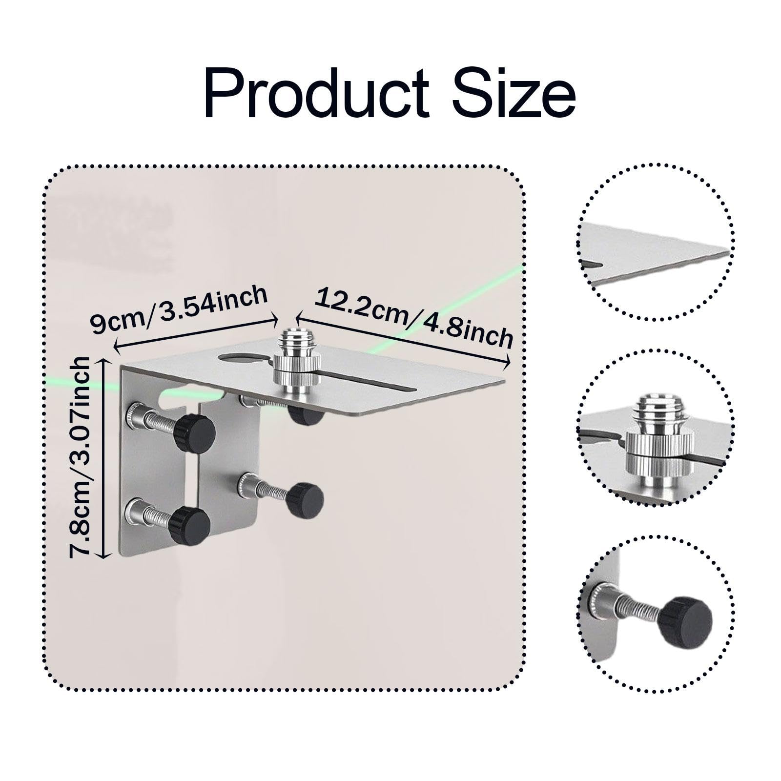 Bothyi Wall Mount Levels Bracket Levels Support Practical Adjustable Distance Positioning Rack for Electricians Construction Workers