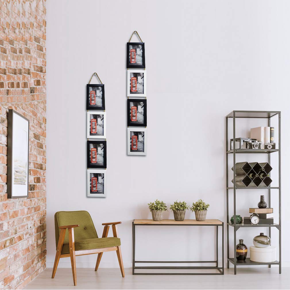 EdenseeLake 4x6 Collage Picture Frame Set, 8 Opening Vertically Hanging