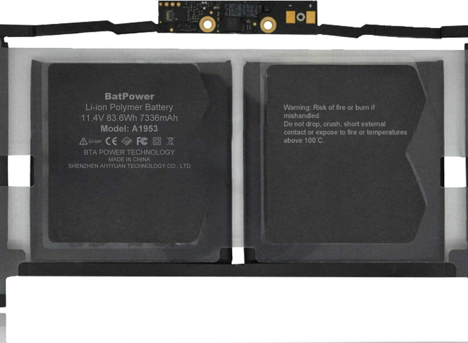 BatPower A1953 Replacement Laptop Battery for Apple Mid 2018 2019 MacBook Pro 15-inch A1990 EMC 3215 EMC 3359 BTO/CTO Battery MacBook Pro 15" Touch Bar A1990 Apple A1953 Battery 83.6Wh