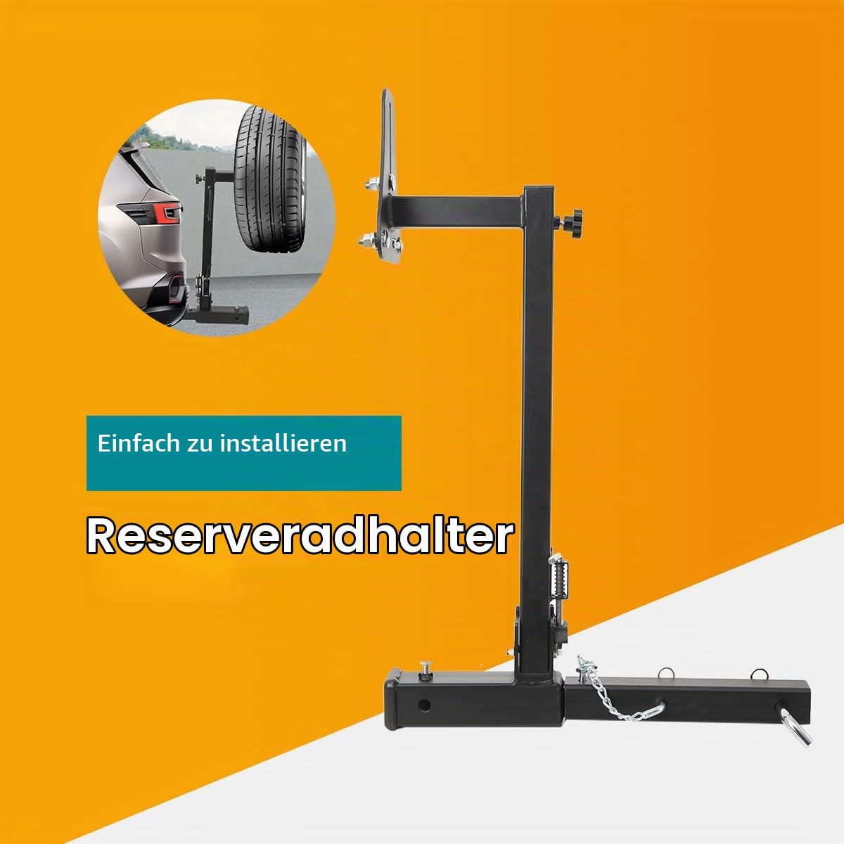 2 Ersatzreifenträger Reservereifenträger 50kg Tragfähigkeit verstellbare Anhängerkupplung Ersatz Reifen Träger Halterung für 16, 16,5, 19,5, 22,5 und 24 Reifen