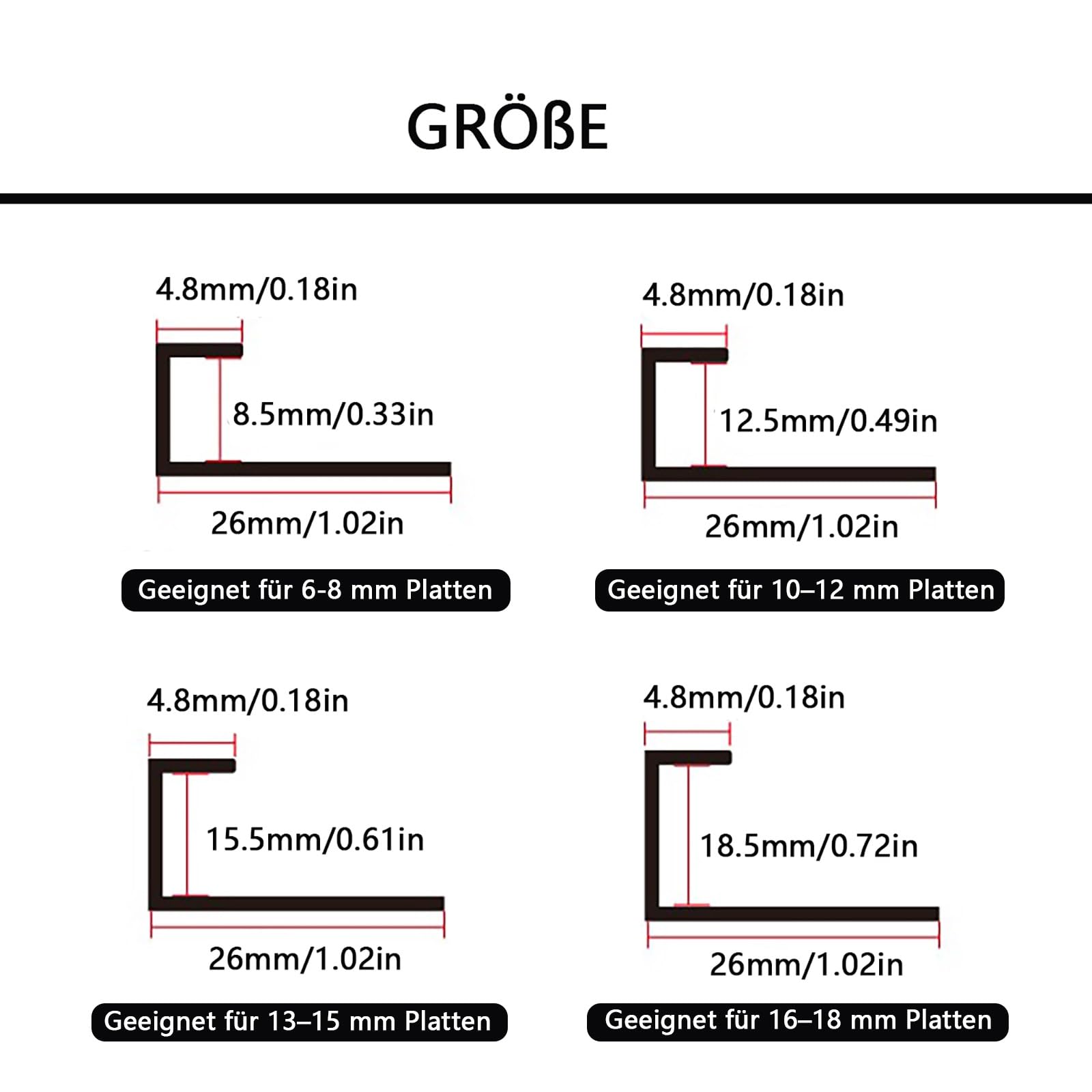 Protección De Bordes para Suelos Tiras De Moldura Flexibles En Forma De C Perfil De Junta 90 Cm* 3 Piezas para Un Acabado Sin Costuras En Baldosas(Gold,H:12.5MM)