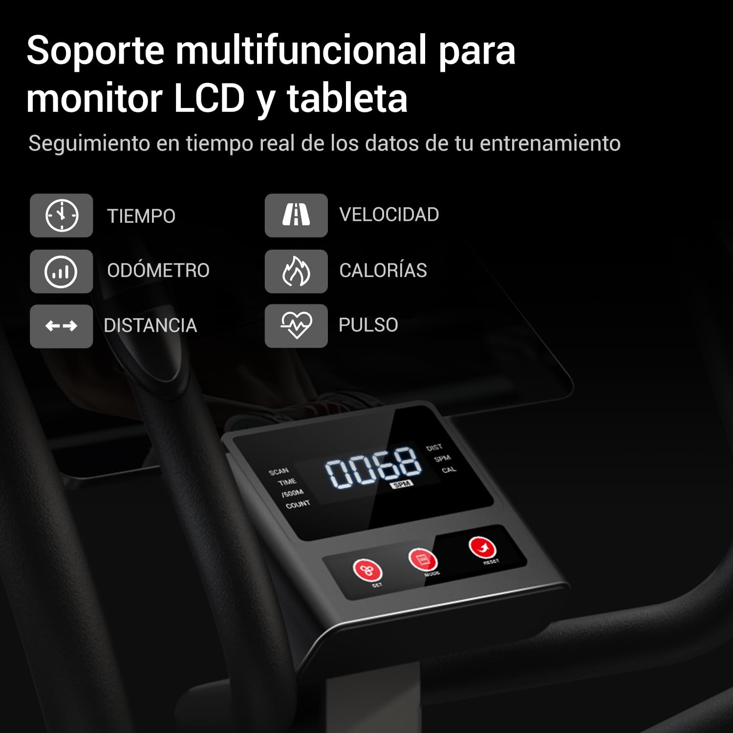 UMAY Cyclette ellittica per casa, ellittica magnetica, ultra silenziosa, con 16 livelli di resistenza, passo di 40 cm, monitor LCD, pedale antiscivolo, sensore di impulsi, capacità di carico 159 kg