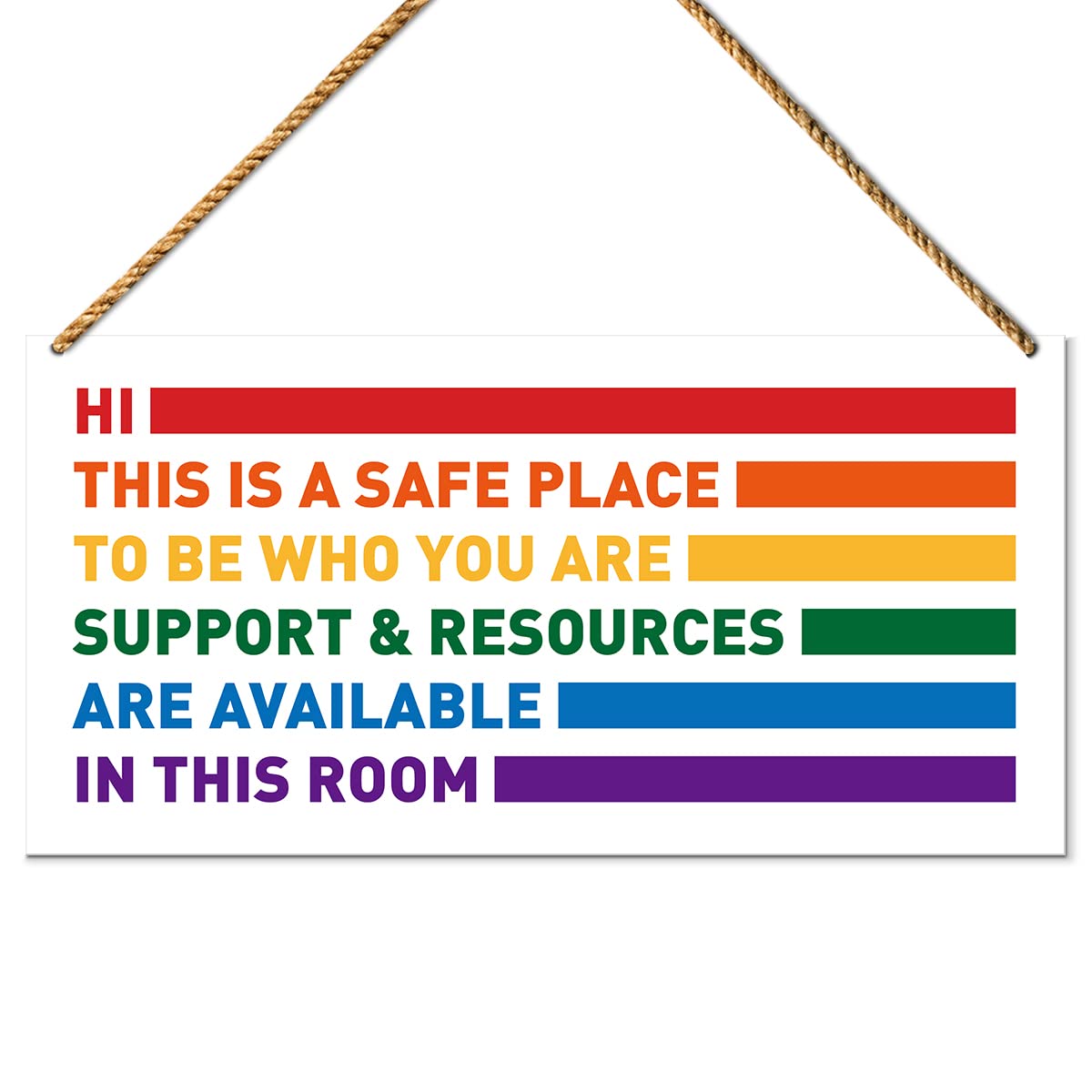 LGBT Sign Decor, Support & Resources Are Available, Lesbian Gay Pride Month Decor for Home Porch Front Door LGBT Decoration for Office Bedroom Party