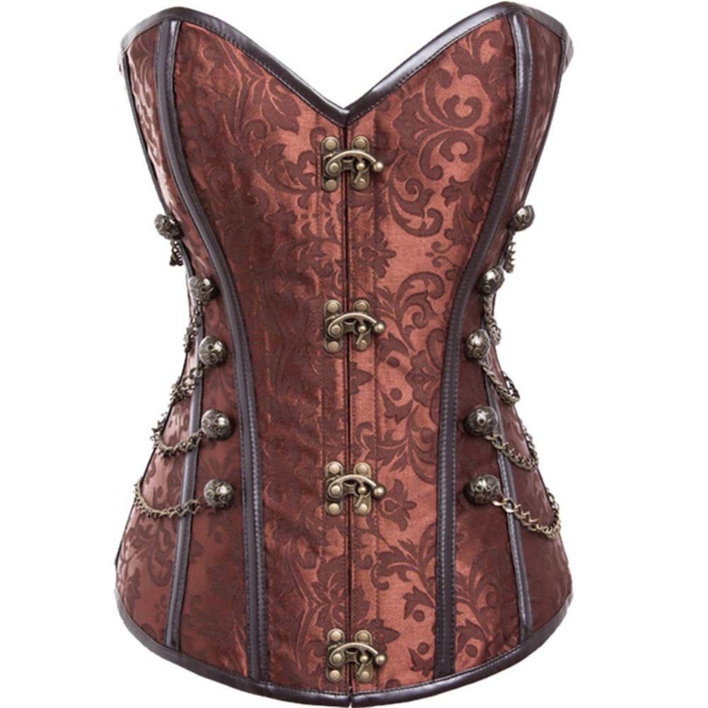 e-girl Corset Femme Gothique Acier Brocart Laçage,EU 34-52